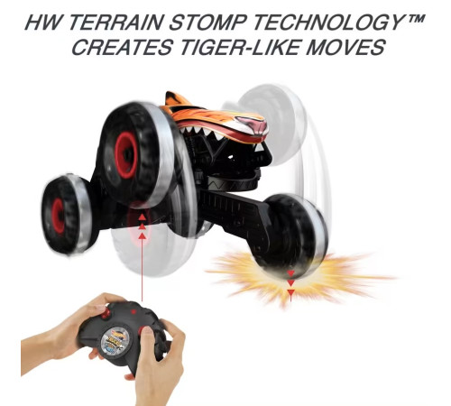 hot wheels hgv87 mașină monster trucks „tiger” cu telecomanda 