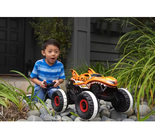 hot wheels hgv87 mașină monster trucks „tiger” cu telecomanda 