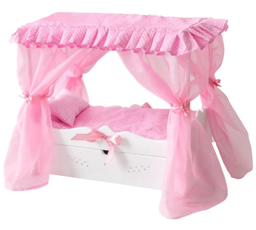  71219 Кроватка для кукол с балдахином и постельным бельём "diamond princes" белая