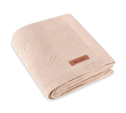  sensillo-43472 păturică tricotată din bambus și bumbac "rosal" (80х100 cm) dusty pink