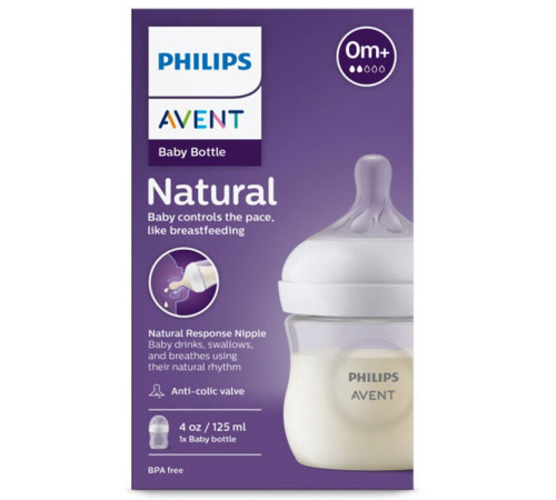 avent scy900/01 Бутылочка "natural" 125 мл. (0 м+) 1 шт.