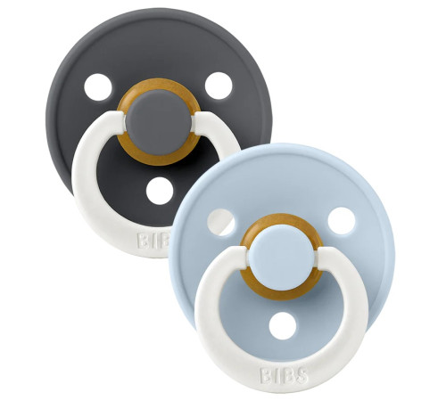  bibs suzeta rotunda din latex color s iron & baby blue glow (0-6 luni) 2 buc.