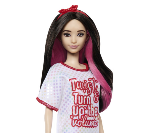 barbie hrh12 Кукла "Модница" в платье-футболке