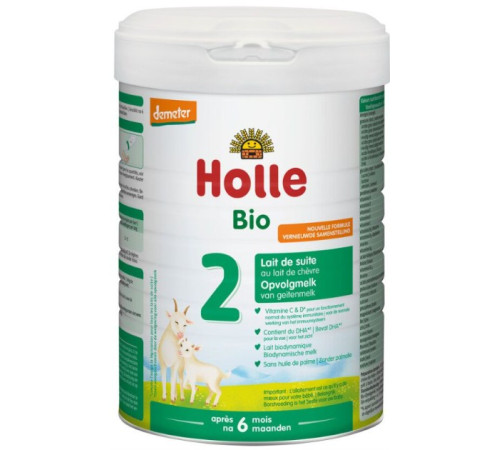  lapte praf de capra holle organic 2 (6 luni+) 800 gr.