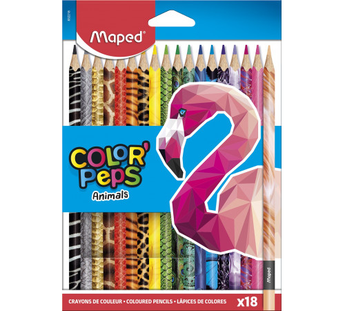  maped 832218 Цветные карандаши "colorpeps animals" (18 шт.)