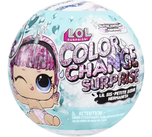  l.o.l. 585305 papusica surprise! serie lil sis glitter "schimbarea culorii"