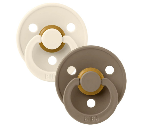  bibs suzeta rotunda din late pack ivory & dark oak (6-18 luni) 2 buc.
