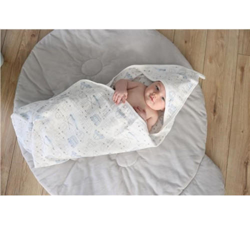 new baby 53881 covoraș de joacă din muselină "ursuleț" gri