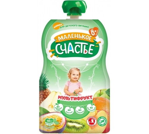 "Маленькое счастье" piure multifruit  90 gr. (8 m.+)