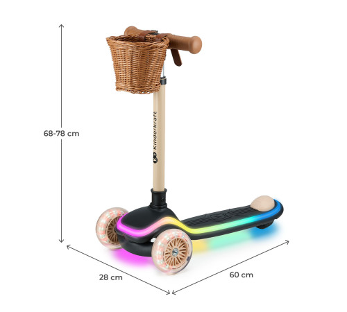 kinderkraft led trotinetă "raket" (bej)