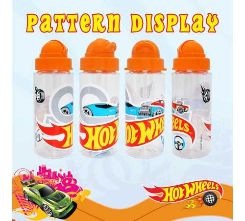kids licensing hw00011 Бутылка тритановая с ремешком "hot wheels" (500 мл)