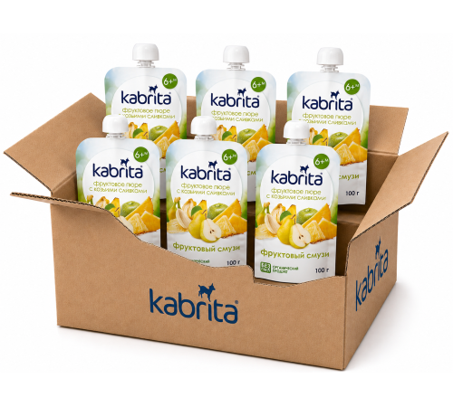 Питание и аксесcуары в Молдове mega pack kabrita Пюре с козьими сливками "Фруктовый смузи" (6 х 100) 600 гр.