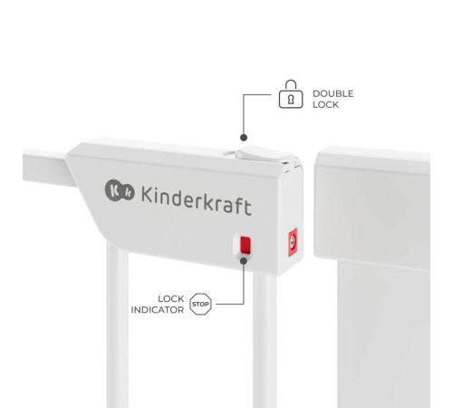 kinderkraft Ворота безопасности "safe snap" (75-82 см.) белый