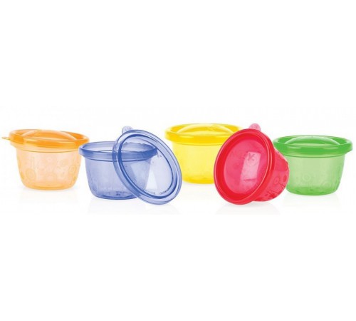 nuby id91161 set de containere cu capac ( 6x120 ml.)