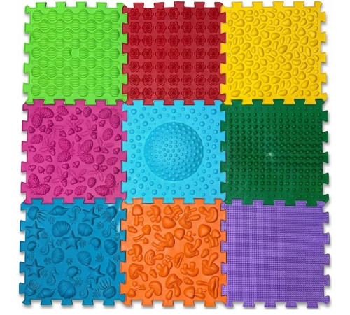  ortek 13099 Массажный коврик "Ортек Микс Пазлы" 9 элементов + полу-сфера