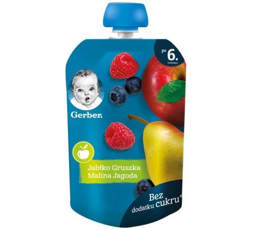  gerber piure "mar-pere-zmeură-afine" 90 gr. (6+) 12329793 