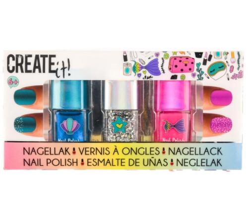 Jucării pentru Copii - Magazin Online de Jucării ieftine in Chisinau Baby-Boom in Moldova Create it 84134 Set 3 lacuri de unghii "Mica Sirenă"  create it 84134 set 3 lacuri de unghii "mica sirenă"