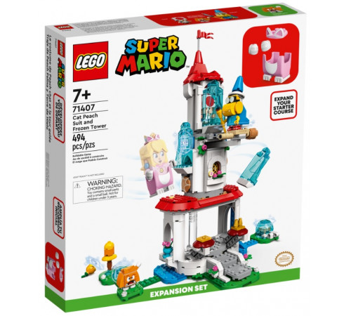  lego super mario 71407 constructor "cat peach suit and frozen tower expansion" (494 el.)