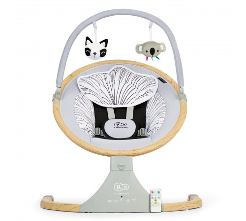 kinderkraft leagan electronic lumi (până la 9 kg.) gri/lemn