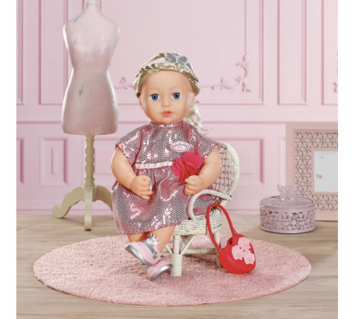 zapf creation 705438 set de îmbrăcăminte baby annabell „tinuta glamourous” (43 cm.)