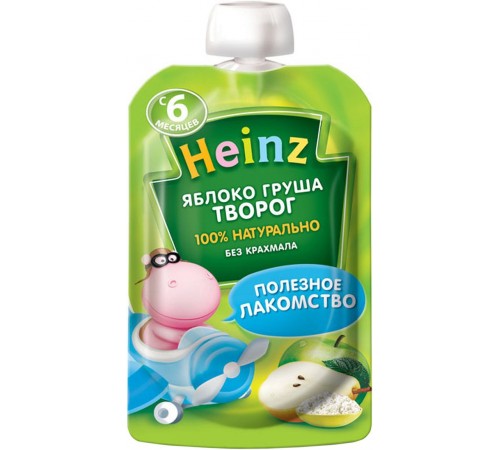 Heinz Пюре Яблоко-груша-творог (6 м +) 90 гр. heinz Пюре Яблоко-груша-творог (6 м +) 90 гр.
