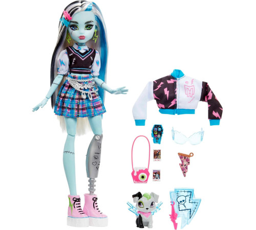 monster high hhk53 Кукла "Фрэнки Штейн" с питомцем