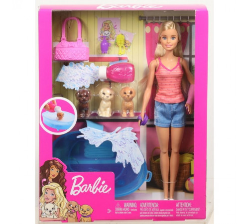  barbie gdj37 Набор с куклой "Искупай щенка"