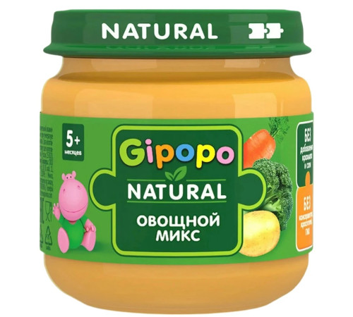 Gipopo Пюре Mix de legume (5 luni+) 80 gr.  gipopo Пюре mix de legume (5 luni+) 80 gr.