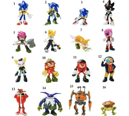 sonic the hedgehog son2020 set eroi sonic (3 buc/6,5 cm) in sort