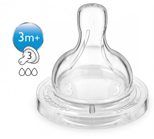  avent scf633/27 tetine din silicon "classic+" (3m+)  2 buc.
