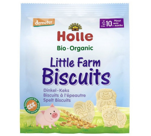  holle bio organic biscuiti "little farm" din griu spelt (10 luni +) 100 gr.