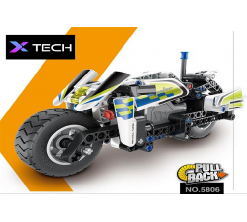 xtech bricks 5806 Конструктор инерционный "Полицейская мотоцикл" (193 дет.)