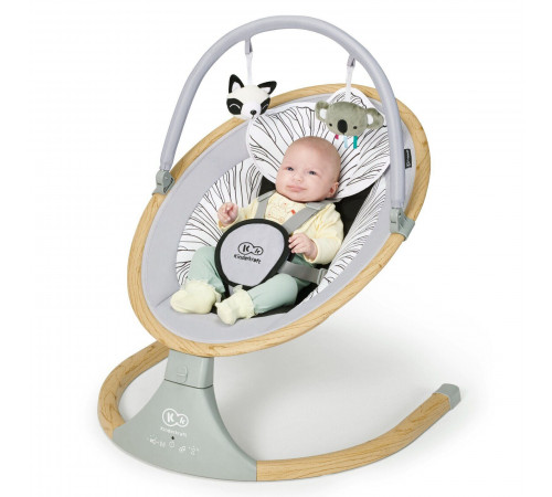 kinderkraft leagan electronic lumi (până la 9 kg.) gri/lemn