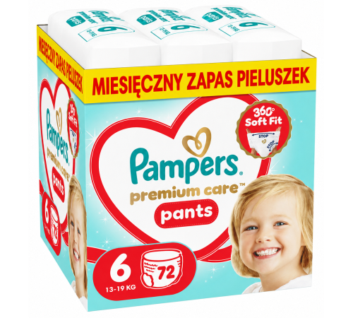  pampers premium care pants 6 (13-19 кг.) 72 шт.