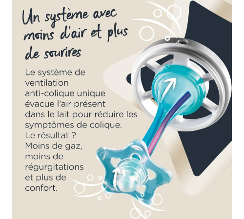 tommee tippee tt0022 biberon "advanced anti-colic" violet (0 luni+) 260 ml.