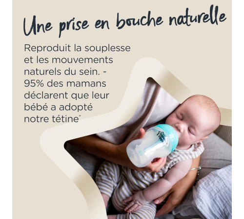tommee tippee tt0022 biberon "advanced anti-colic" violet (0 luni+) 260 ml.