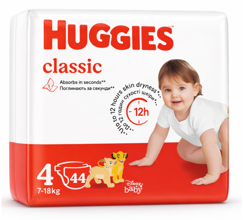  huggies classic jumbo Подгузники 4 (7-18 кг.)  44 шт.