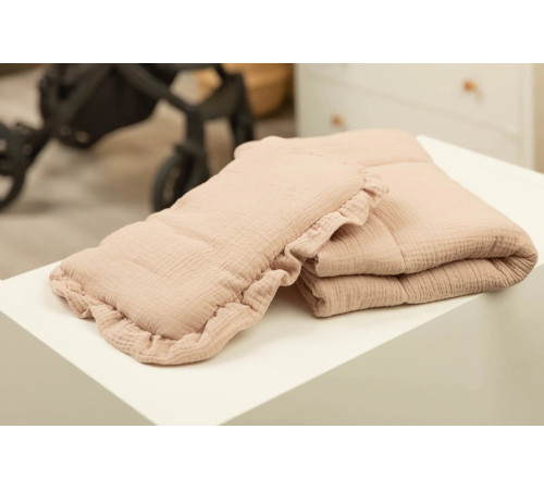 sensillo-45012 set de lenjerie din muslin pentru cărucior (2 el.) bej