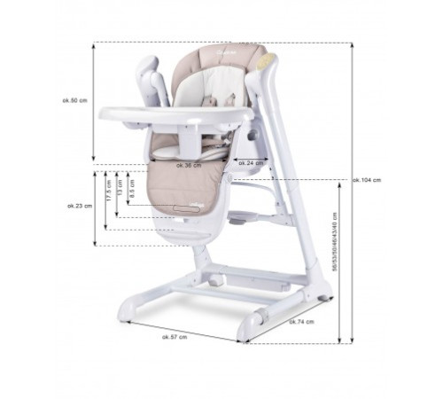 caretero 7650 Стул для кормления - качели "indigo" чёрный 