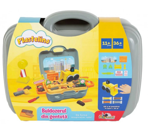 plastelino int6498  set de plastilină "buldozerul din gentuta"