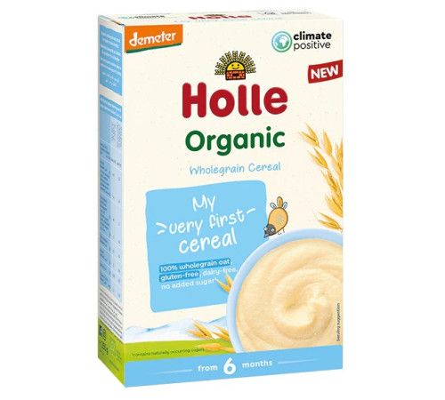 holle organic Овсяная каша безглютеновая "my very first cereal"(6 м +) 250 гр.