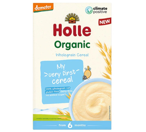  holle organic Овсяная каша безглютеновая "my very first cereal"(6 м +) 250 гр.