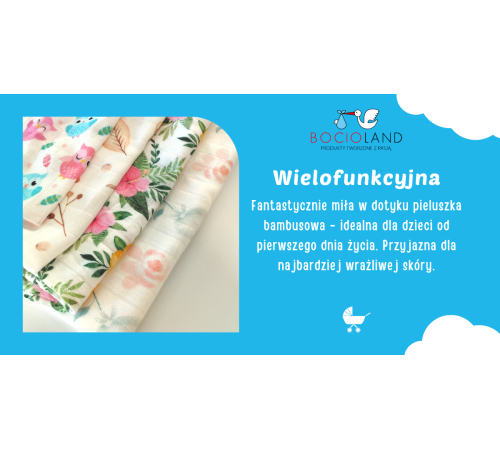 bocioland -04 0301 pelinca din bambus pentru copii "bamboo" (75х75 cm) flori