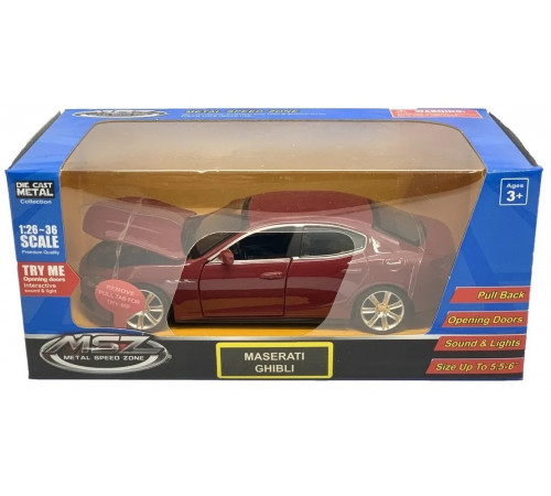  msz 68362 Металлическая модель "Машина maserati ghibli 1:32" в асс.