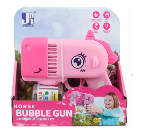  p81658-1 pistol de facut baloane de sapun "unicorn roz" zja335705