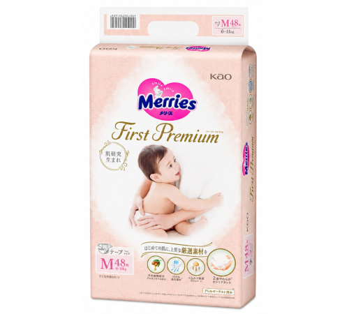  merries Подгузники first premium m (6&ndash;11 кг) 48 шт.