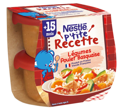 Детское питание в Молдове nestle Курица с рисом и овощами по баски 2х200 гр. (15 м.+)