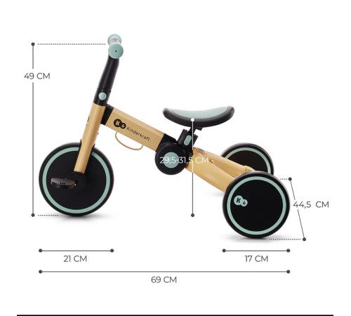 kinderkraft Беговел трехколесный 4trike бежевый