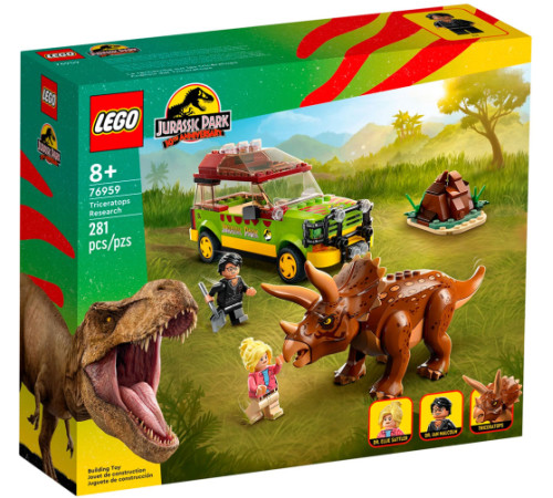 lego jurassic world 76959 Конструктор "Поиски трицератопса" (281дет.)