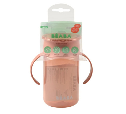 beaba b913571 Обучающая чашка-непроливайка 360&deg; (340 мл) розовый